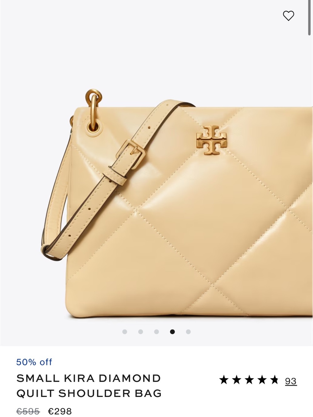 Tory Burch Kira Quilted Cream Shoulder Bag with Gold Chain - Picture 12 of 14